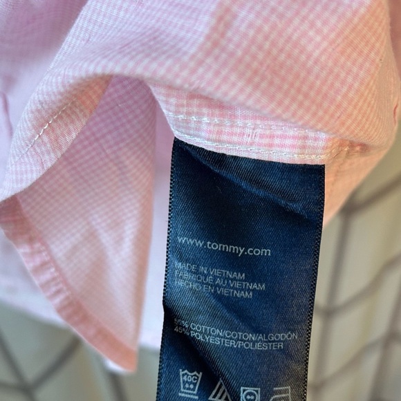 Tommy Hilfiger kid’s Pink Button Down Shirt Lightweight Classic - Picture 3 of 3